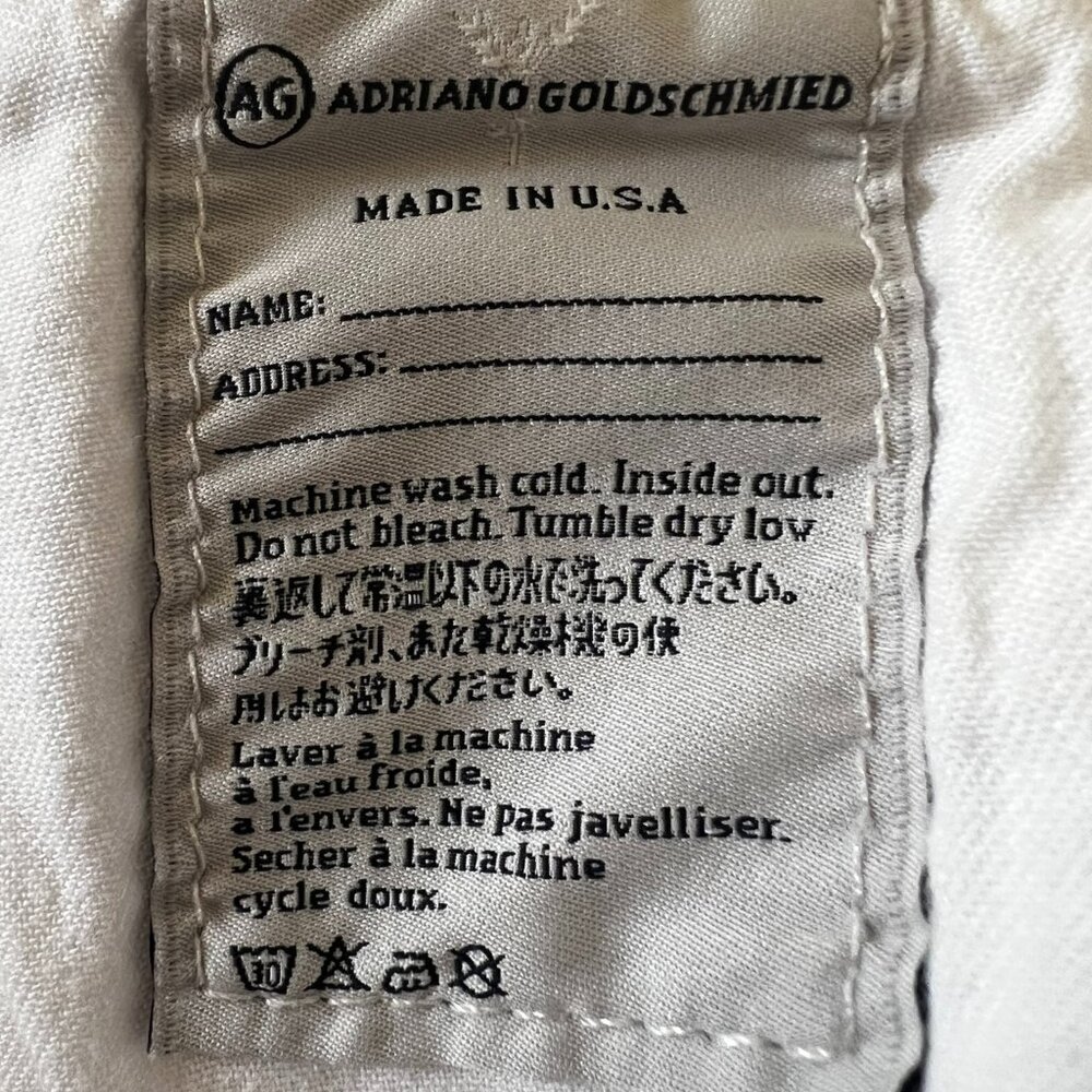 AG Adriano Goldschmied The Stilt Cigarette Leg White Jeans – size 30 - Picture 6 of 8